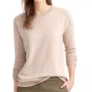 J.‎ Crew Merino Wool High Low Hem Oversized Tunic Sweater High Low Beige Size XS